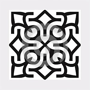 Minimalistic Black And White Geometric Design: A Modern Icon Of Pattern
