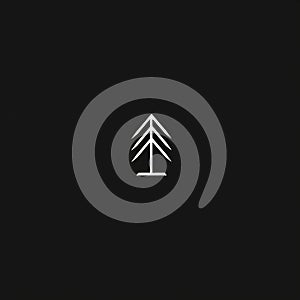 Minimalistic Black And White Logo With Tree: Grow
