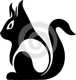 Squirrel - minimalist and flat logo - vector illustration
