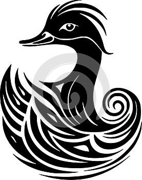 Duck - minimalist and flat logo - vector illustration