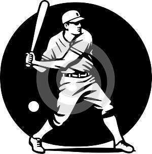 Baseball - minimalist and flat logo - vector illustration