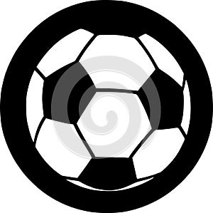 Football - black and white isolated icon - vector illustration photo