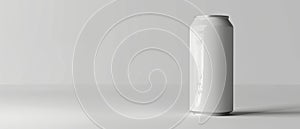 Minimalistic blank white can with a smooth surface, ready for branding. photo