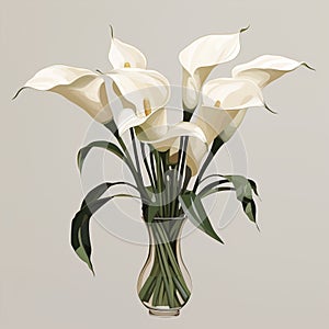 Minimalistic Bouquet of White Calla Lilies