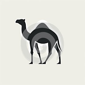 Minimalistic Camel Icon On Beige Background