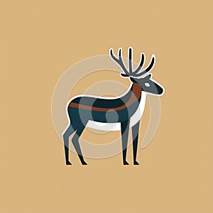 Minimalistic Caribou Logo Inspired By Picasso\'s Style