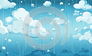 Minimalistic Cartoon Rainy Day Scroll