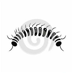 Minimalistic Caterpillar Icon On White Background
