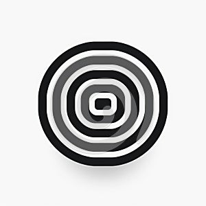 Minimalistic Circular Pattern Icon On White Background photo