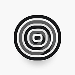 Minimalistic Circular Pattern Icon On White Background