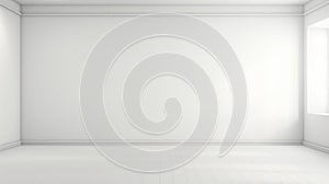 Minimalistic Clean White Open Space with Blank Wall AI Generated