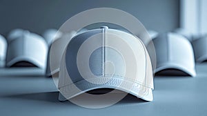 Minimalistic Close-up of a White Baseball Cap Generative AI