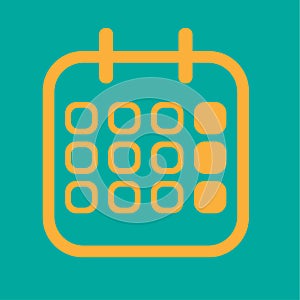 Minimalistic colourful callendar icon, vector illustration