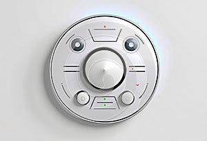 A minimalistic control panel or interface design. Template for web online app dashboard. Set of Buttons, Dials, Knobs on neutral
