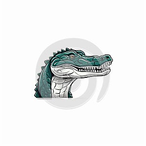 Minimalistic Crocodile Logo Template With Cartoon Realism