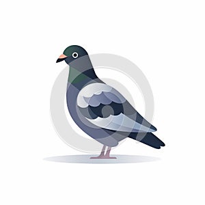 Minimalistic 2d Pigeon Icon In Dark Tonalities photo