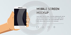 Minimalistic flat illustration of mobile phone. Mockup generic smartphone