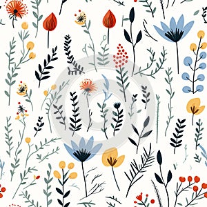 Minimalistic Floral Botanical Pattern For Design Education