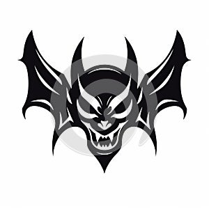 Minimalistic Gargoyle Icon With Bat Head In Ghoulpunk Style photo