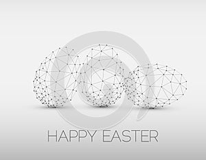 Minimalistic geometric vector Happy Easter card