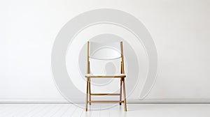 Minimalistic Gold Folding Chair In Light Gray And White