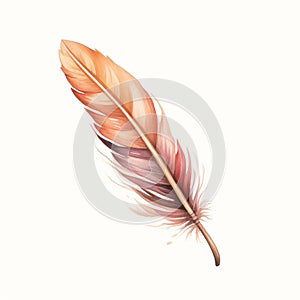 Minimalistic Goose Feather Watercolor Logo For Lomi Lomi Massage Company