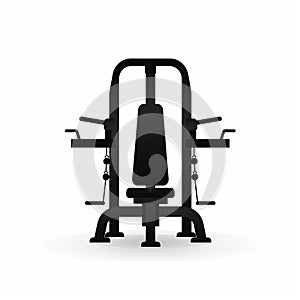 Minimalistic Gym Equipment Silhouette On White Background