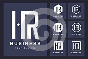 Minimalistic HR letter logo with several versions