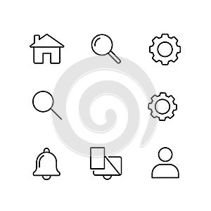 Minimalistic Icons Set for User Interface and Navigation