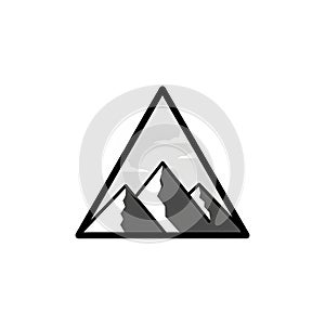 Minimalistic illustration of a triangular shape