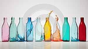 Minimalistic Image of Breaking Bottle and Colored Plastics AI Generated