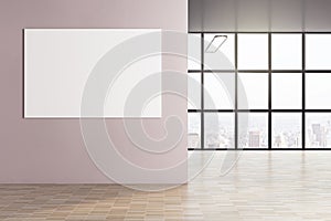 Minimalistic interior blank banner on wall