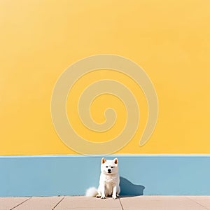 Minimalistic Japanese Photography: Spectacular Backdrops Of A Cute White Dog
