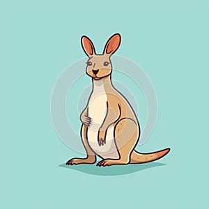 Minimalistic Kangaroo Cartoon Doodle