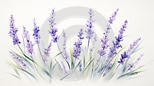 Minimalistic Lavender Watercolor Painting With Elaborate Borders