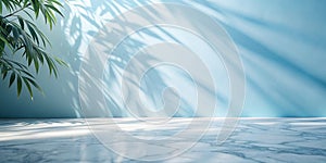 Minimalistic Light Background with Shadowed Foliage