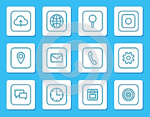 Minimalistic Linear Icons for Mobile Devices Set