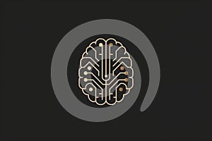 minimalistic logo, A brain forming synapses