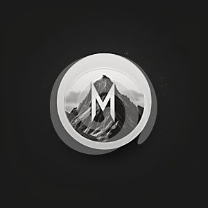 Minimalistic M Logo With Mysterious Landscape Style