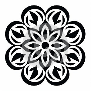 Minimalistic Mandala Design On White Background