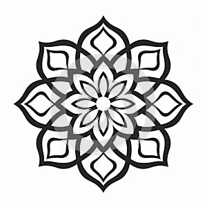 Minimalistic Mandala Flower Design Drawing With Positive-negative Space