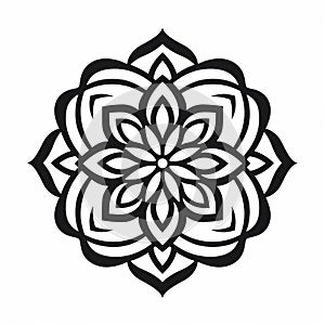 Minimalistic Mandalas Icon On White Background Pattern Design