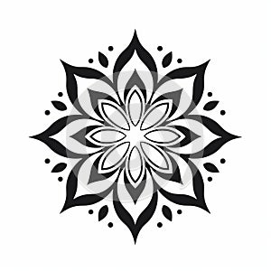 Minimalistic Mandalas Mujer Icon Pattern On White Background photo