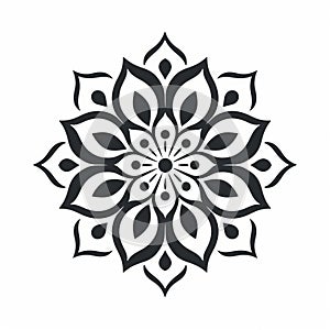 Minimalistic Mandalas Mujer Icon Pattern On White Background photo