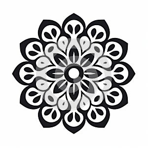 Minimalistic Mandalas Mujer Icon Pattern On White Background photo