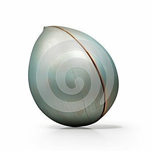 Minimalistic Metal Sculpture: Greenblue Egg In Bronze