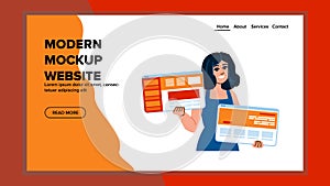 minimalistic modern mockup website vector