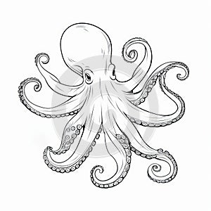 Kreslenie z realistický chobotnice 