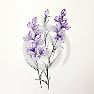 Minimalistic Orchid Drawing With Detailed Shading