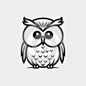 Minimalistic Owl Logo Vector Icon In Andy Singer Style